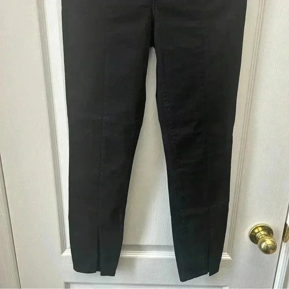 GAP True Skinny Jeans High Rise Split Hem Front Ankle Slit Cropped Black Size 27 - Picture 7 of 16